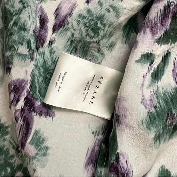 Sézane Ann Shirt - Maxi purple flowers - Silk - Picture 3 of 8